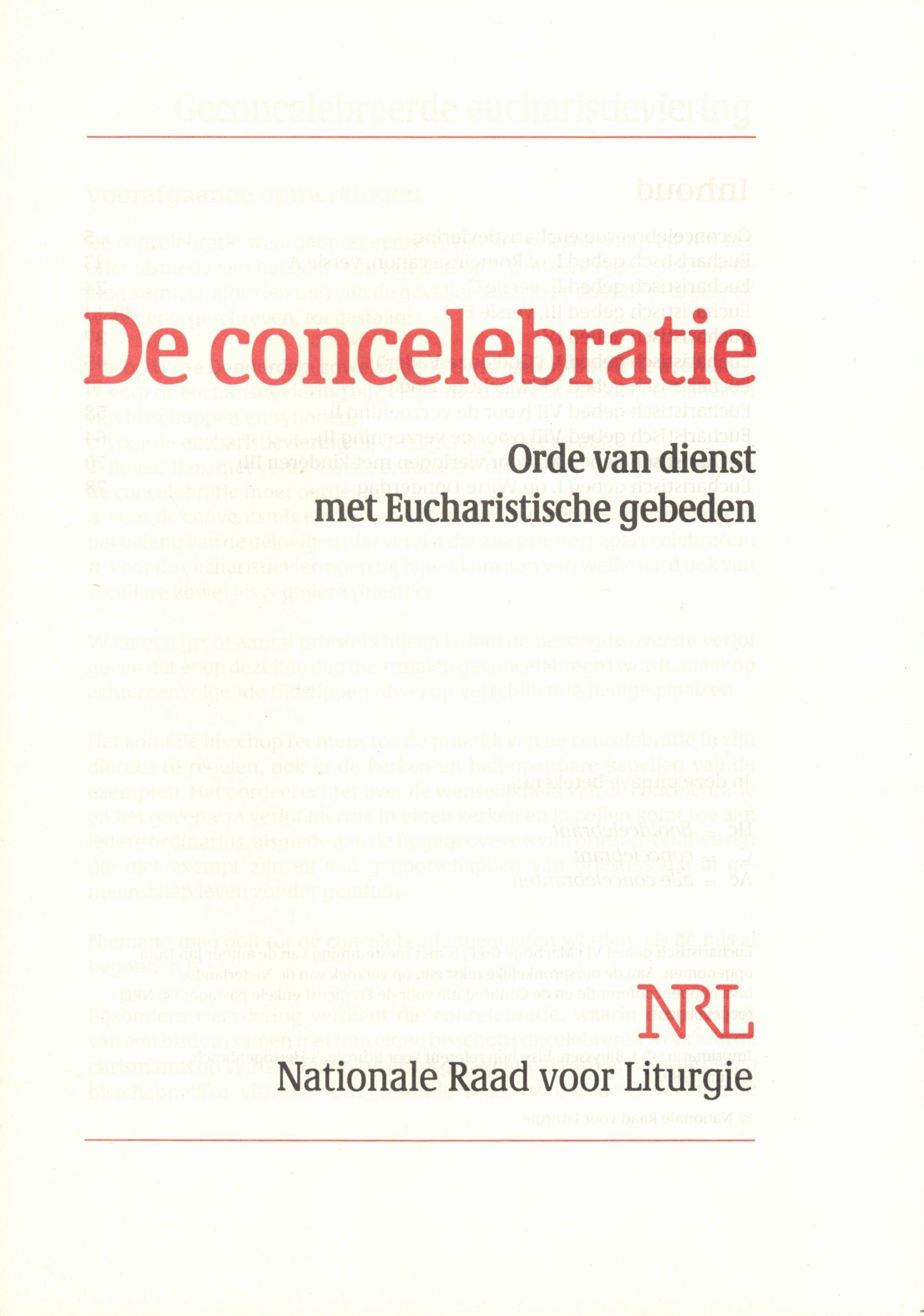 De Concelebratie | Nationale Raad Voor Liturgie